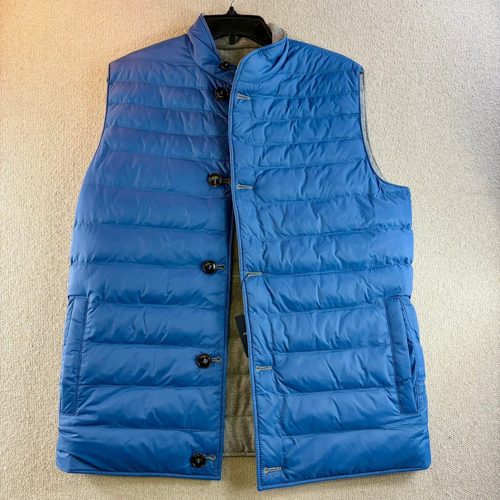 NWT Peter Millar Collection Mens M Blue Quilted Vest Reversible FLAWED READ DESC - Picture 2 of 16